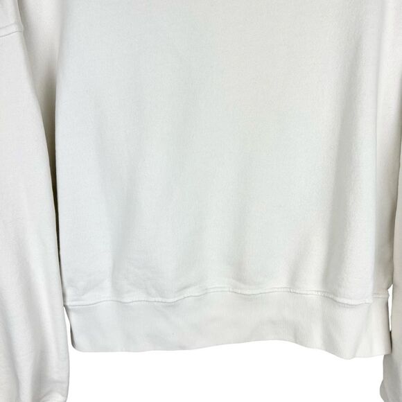 AGOLDE Balloon Sleeve Turtleneck Sweatshirt Sz S Ivory Relaxed Casual Chic - Picture 10 of 14